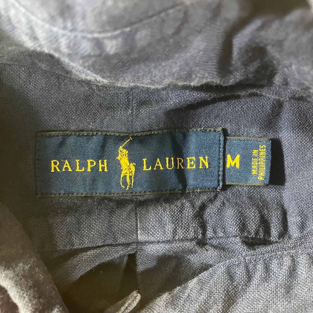 Ralph Lauren Mens Medium Navy Blue Cotton Button Down Long Sleeve Shirt RN 41381 - Picture 6 of 11